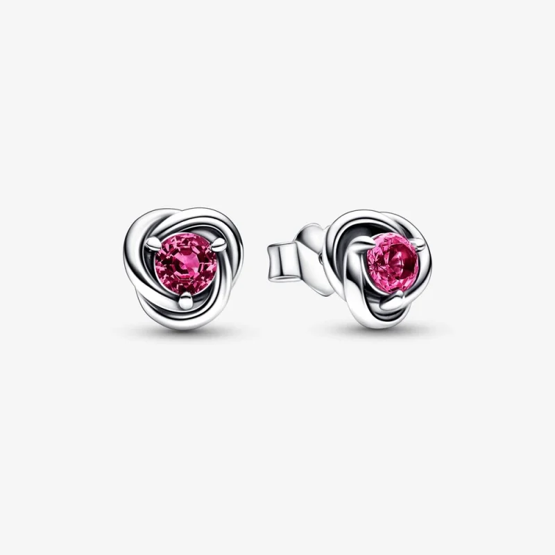 (image for) PANDORA October Pink Eternity Circle Stud Earrings - 292334C05 - Product Image