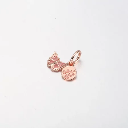 PANDORA Pink Butterfly & Quote Double Dangle Charm - 782555C01