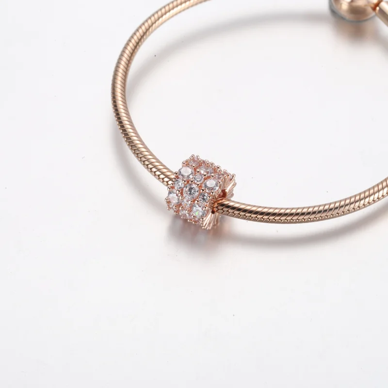 (image for) PANDORA Pink & Clear Sparkle Charm - 788487C01 - View 7