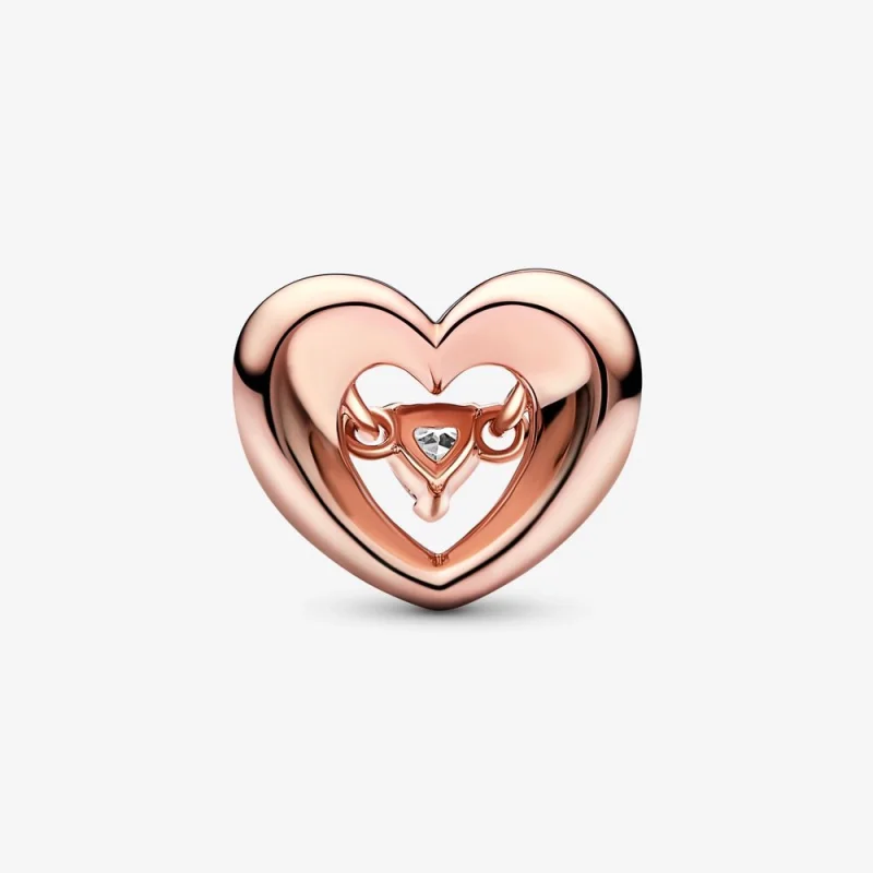 (image for) PANDORA Radiant Heart & Floating Stone Charm - 782493C01 - View 3