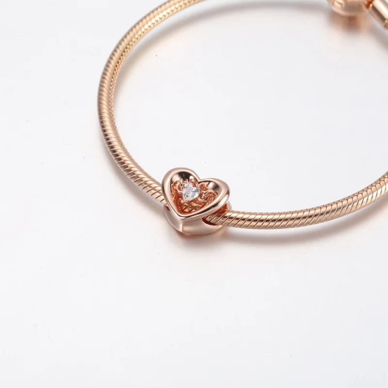 (image for) PANDORA Radiant Heart & Floating Stone Charm - 782493C01 - View 8