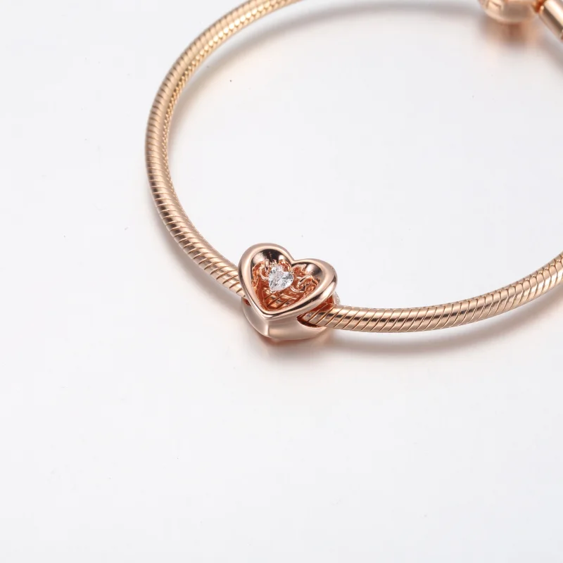 (image for) PANDORA Radiant Heart & Floating Stone Charm - 782493C01 - View 12