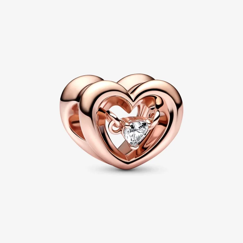(image for) PANDORA Radiant Heart & Floating Stone Charm - 782493C01 - Product Image