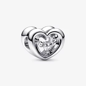 PANDORA Radiant Heart & Floating Stone Charm - 792493C01 PANDORA Radiant Heart & Floating Stone Charm - 792493C01