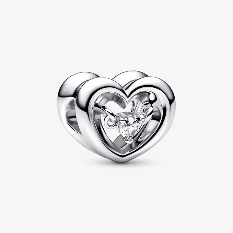 (image for) PANDORA Radiant Heart & Floating Stone Charm - 792493C01 - Product Image