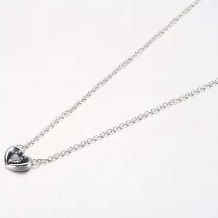 PANDORA Radiant Heart & Floating Stone Pendant Collier Necklace - 392494C01
