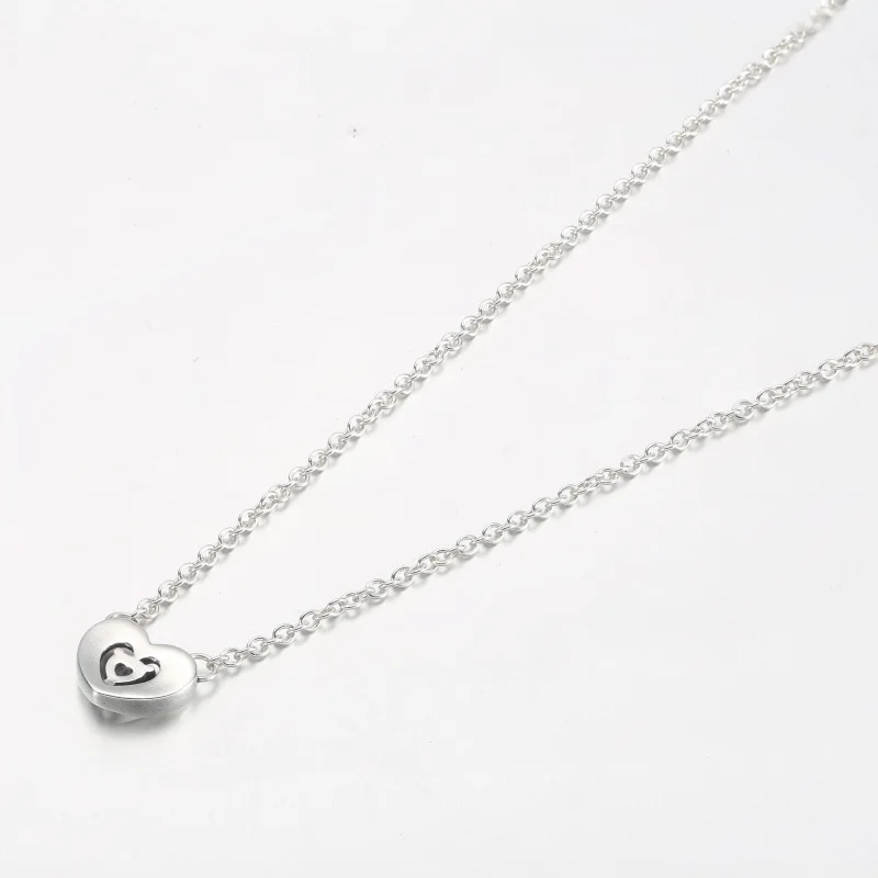 (image for) PANDORA Radiant Heart & Floating Stone Pendant Collier Necklace - 392494C01 - View 9