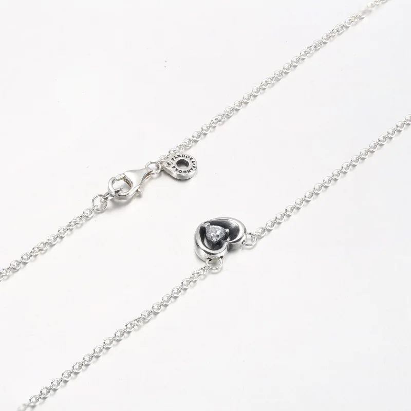 (image for) PANDORA Radiant Heart & Floating Stone Pendant Collier Necklace - 392494C01 - View 11