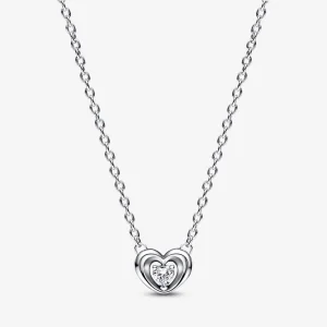 (image for) PANDORA Radiant Heart & Floating Stone Pendant Collier Necklace - 392494C01