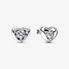 PANDORA Radiant Heart & Floating Stone Stud Earrings - 292500C01 PANDORA Radiant Heart & Floating Stone Stud Earrings - 292500C01