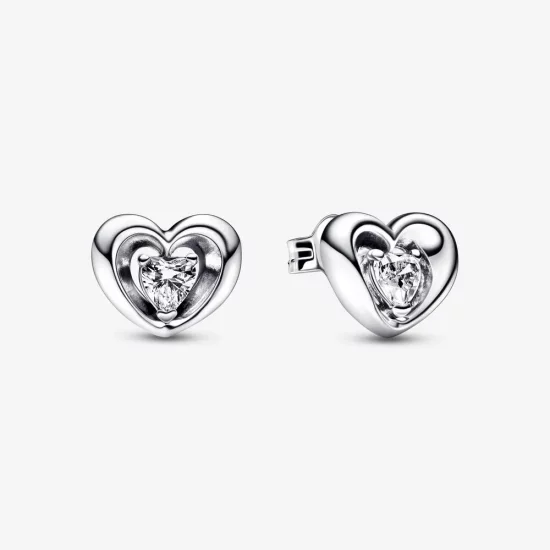 PANDORA Radiant Heart & Floating Stone Stud Earrings - 292500C01