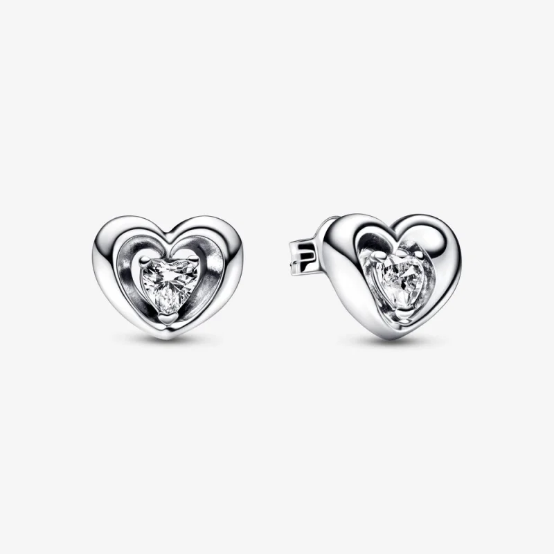 (image for) PANDORA Radiant Heart & Floating Stone Stud Earrings - 292500C01 - Product Image