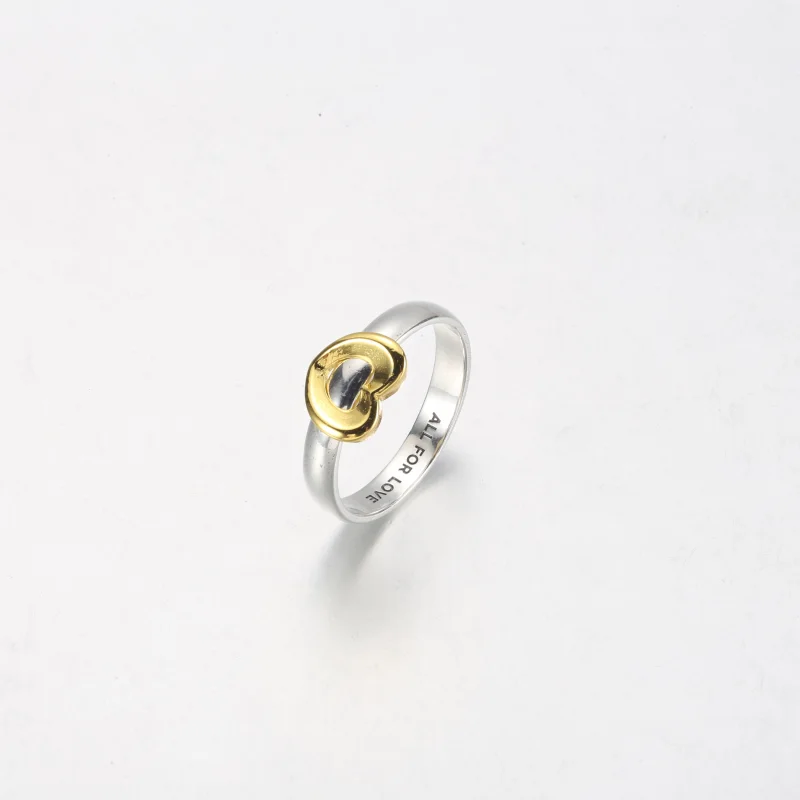 (image for) PANDORA Radiant Two-tone Sliding Heart Ring - 162504C00 - View 5