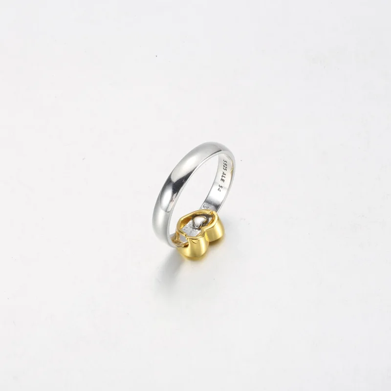 (image for) PANDORA Radiant Two-tone Sliding Heart Ring - 162504C00 - View 8