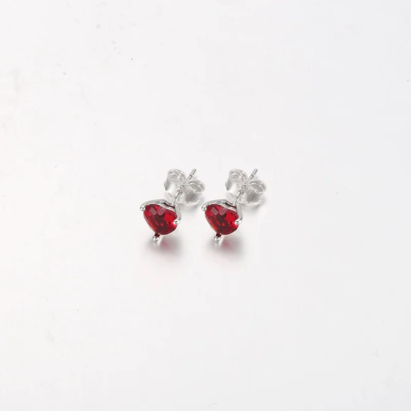 (image for) PANDORA Red Heart Stud Earrings - 292549C01 - View 3