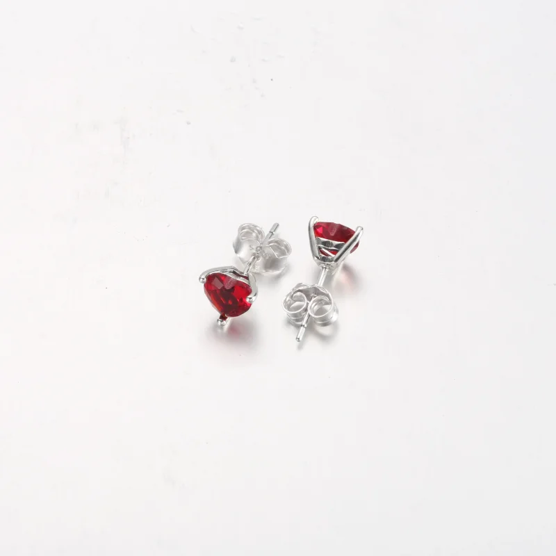 (image for) PANDORA Red Heart Stud Earrings - 292549C01 - View 4