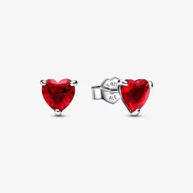 PANDORA Red Heart Stud Earrings - 292549C01 PANDORA Red Heart Stud Earrings - 292549C01