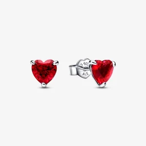 (image for) PANDORA Red Heart Stud Earrings - 292549C01