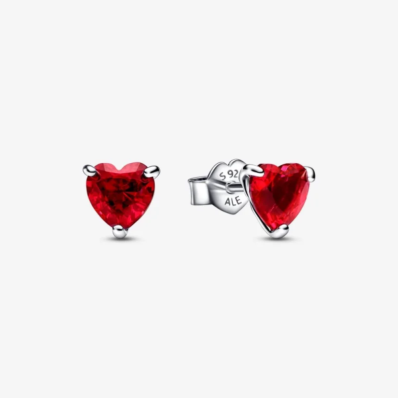 (image for) PANDORA Red Heart Stud Earrings - 292549C01 - Product Image
