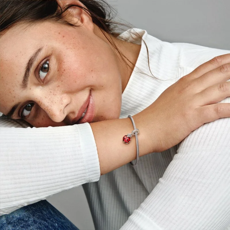 (image for) PANDORA Red Ladybird Dangle Charm - 792571C01 - View 2