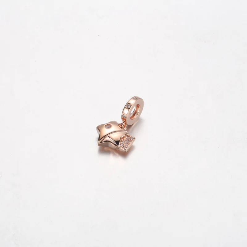 (image for) Pandora Rose Gold Luck Star Dangle Pendant - 782483C01 - View 2