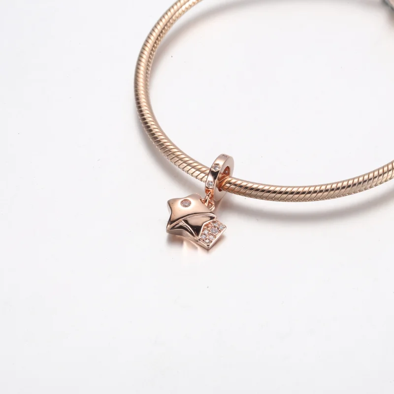 (image for) Pandora Rose Gold Luck Star Dangle Pendant - 782483C01 - View 4
