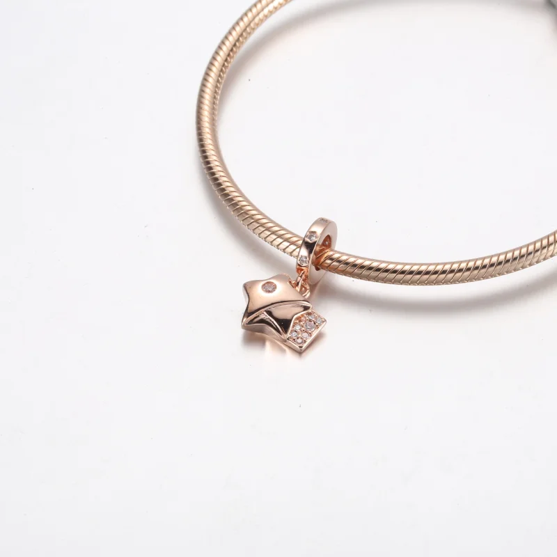 (image for) Pandora Rose Gold Luck Star Dangle Pendant - 782483C01 - View 7