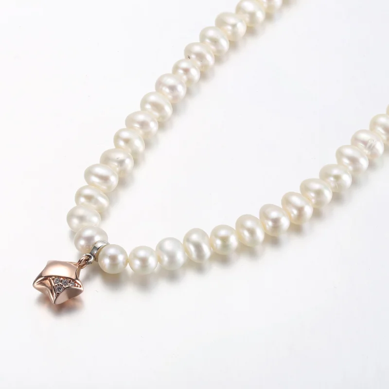 (image for) PANDORA Rose Gold Lucky Star Necklace - 382489C01-45 - View 2