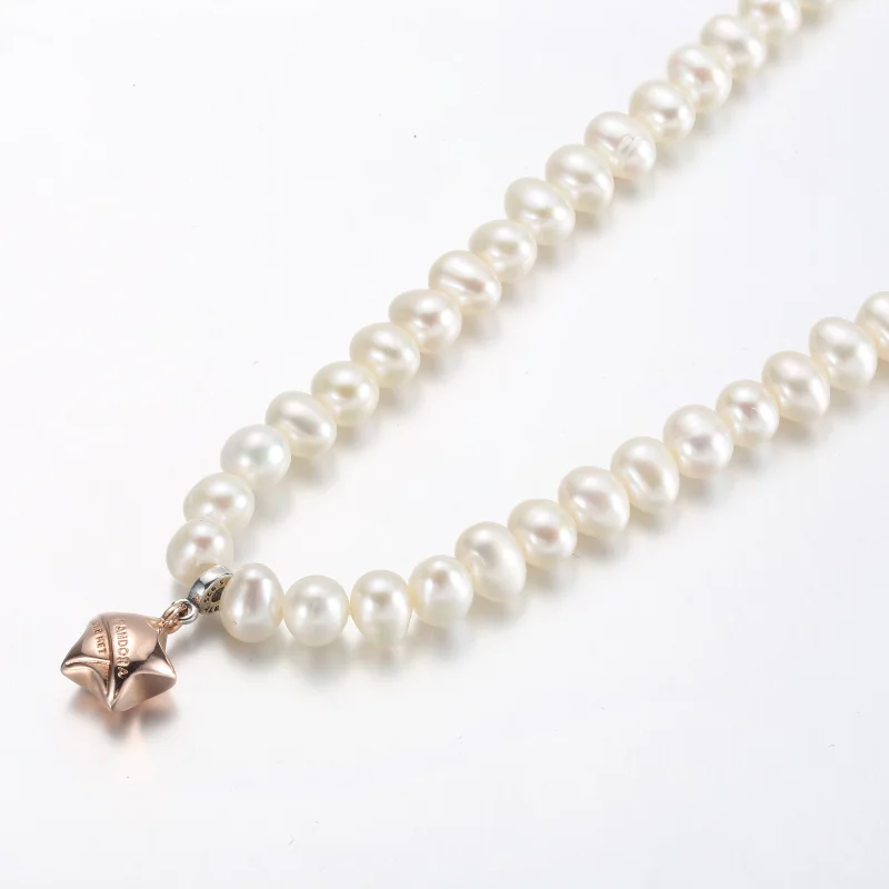 (image for) PANDORA Rose Gold Lucky Star Necklace - 382489C01-45 - View 3