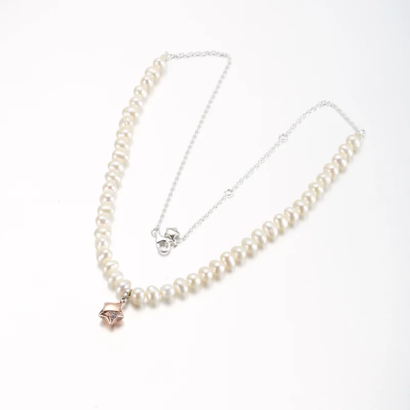 (image for) PANDORA Rose Gold Lucky Star Necklace - 382489C01-45 - View 5