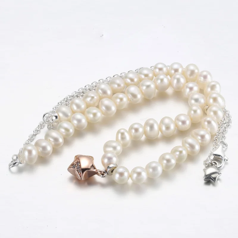 (image for) PANDORA Rose Gold Lucky Star Necklace - 382489C01-45 - View 10