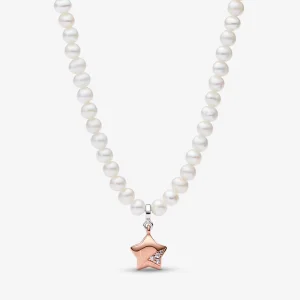 (image for) PANDORA Rose Gold Lucky Star Necklace - 382489C01-45