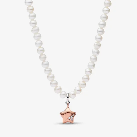 (image for) PANDORA Rose Gold Lucky Star Necklace - 382489C01-45