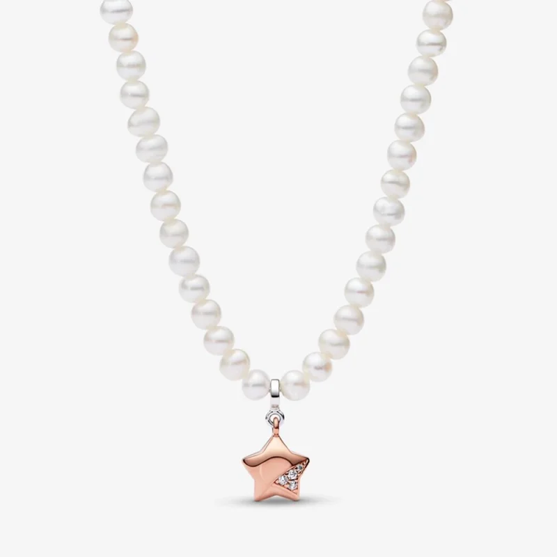 (image for) PANDORA Rose Gold Lucky Star Necklace - 382489C01-45 - Product Image