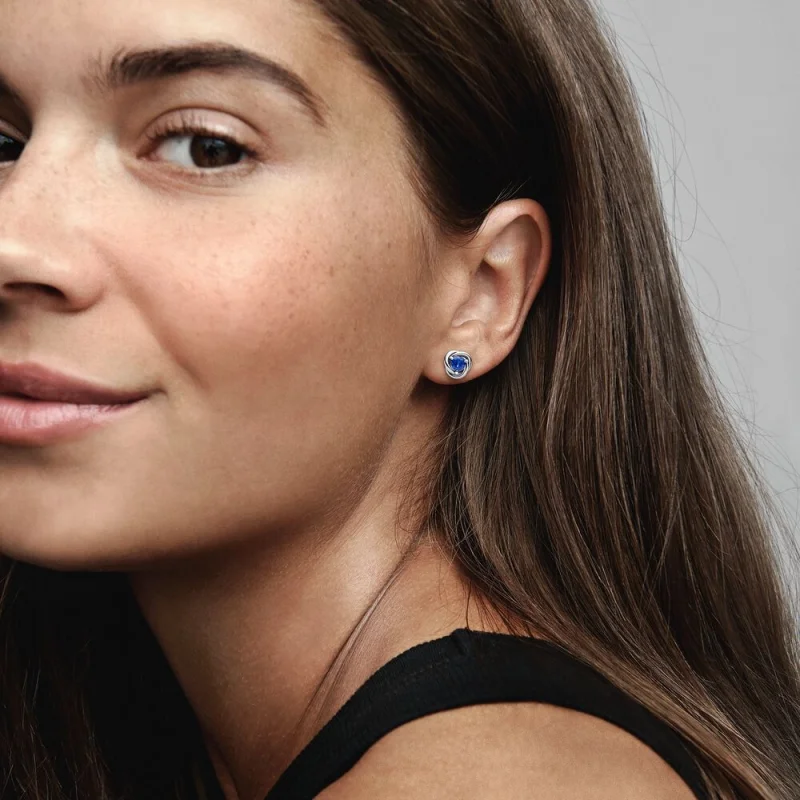 (image for) PANDORA September Birthstone Eternity Circle Stud Earrings - 292334C07 - View 2