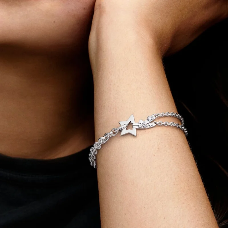 (image for) PANDORA Shooting Star Double Chain Bracelet - 592409C01 - View 3