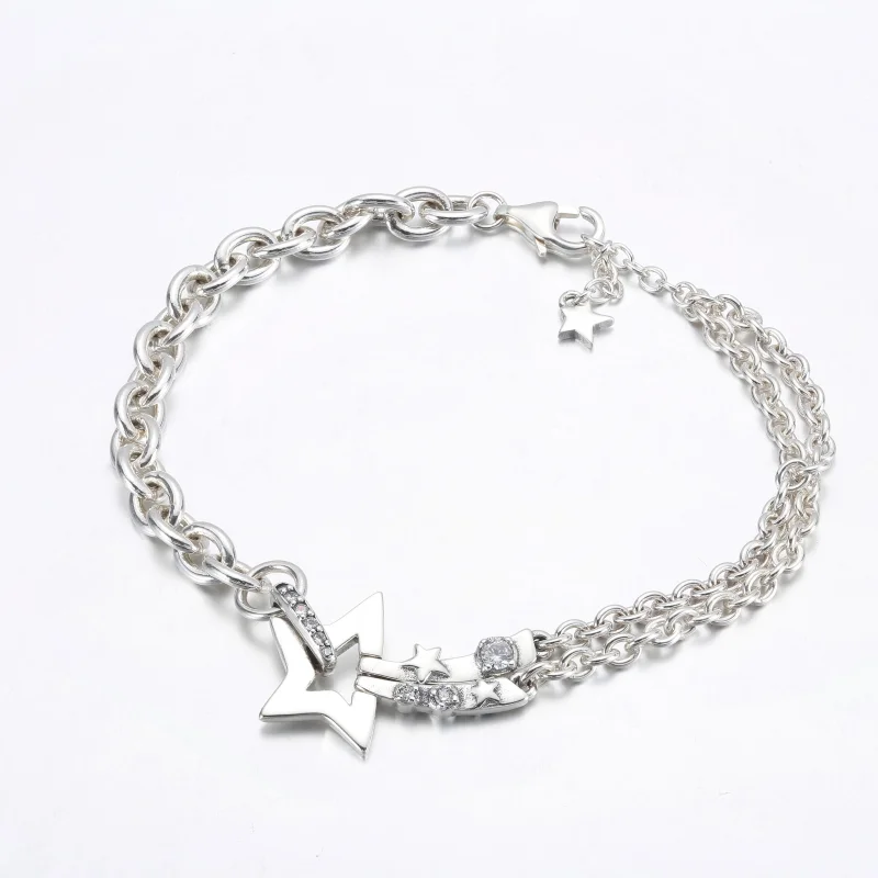 (image for) PANDORA Shooting Star Double Chain Bracelet - 592409C01 - View 5