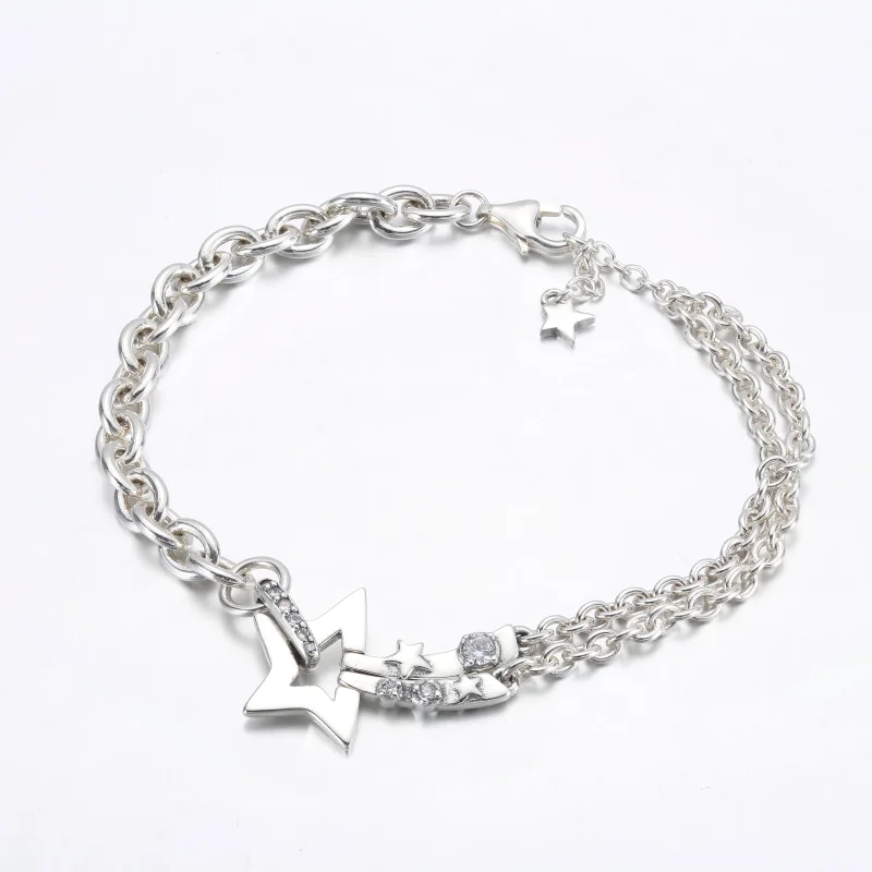 (image for) PANDORA Shooting Star Double Chain Bracelet - 592409C01 - View 9