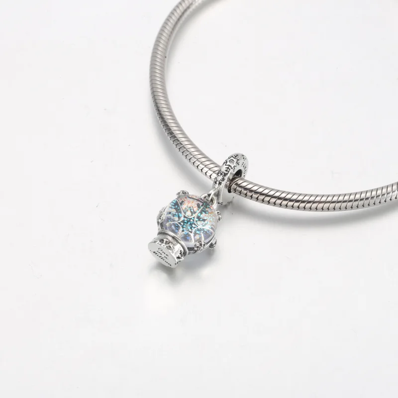 (image for) PANDORA Snowflake Snow Globe Dangle Charm - 792369C01 - View 12