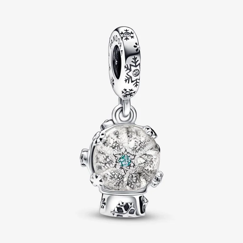 (image for) PANDORA Snowflake Snow Globe Dangle Charm - 792369C01 - Product Image