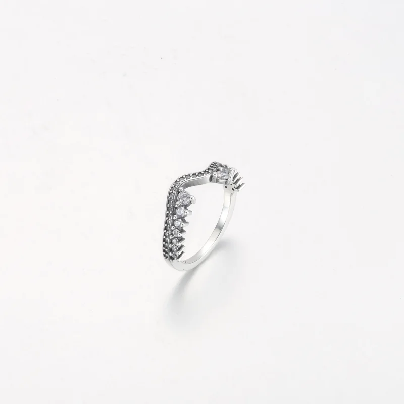 (image for) PANDORA Sparkling Asymmetric Wave Ring - 192543C01 - View 9