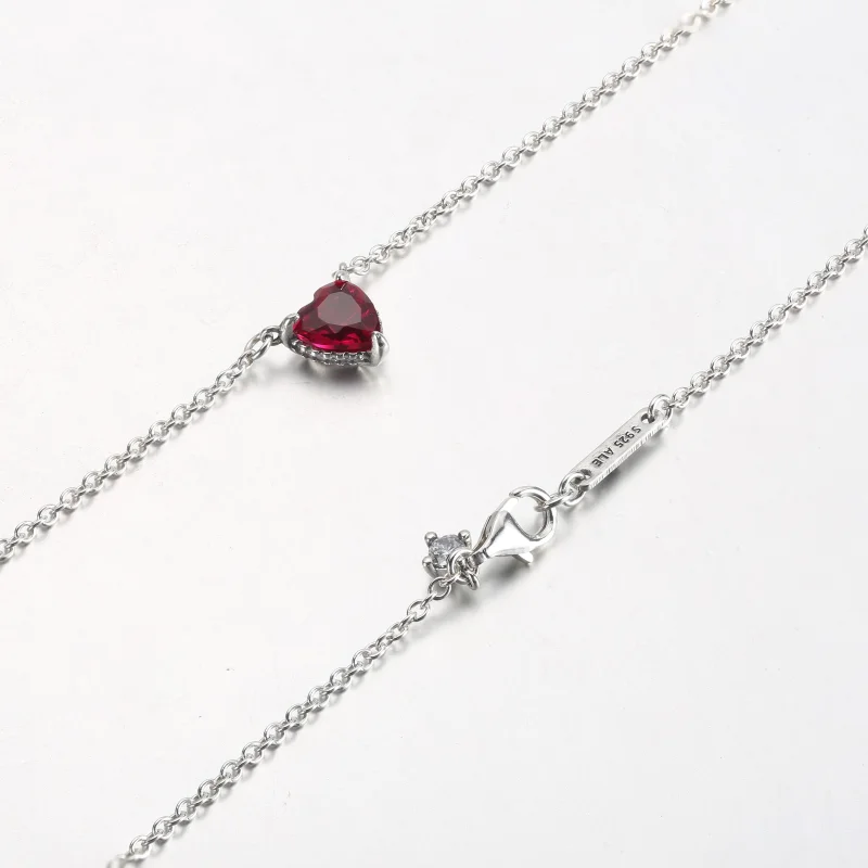 (image for) PANDORA Sparkling Heart Halo Pendant Collier Necklace - 392542C01 - View 8