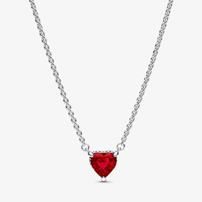 (image for) PANDORA Sparkling Heart Halo Pendant Collier Necklace - 392542C01 - Product Image