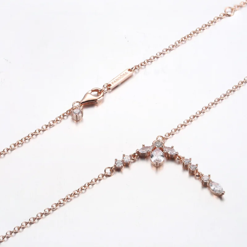 (image for) PANDORA Sparkling Herbarium Cluster Drop Collier Necklace - 382386C01 - View 8