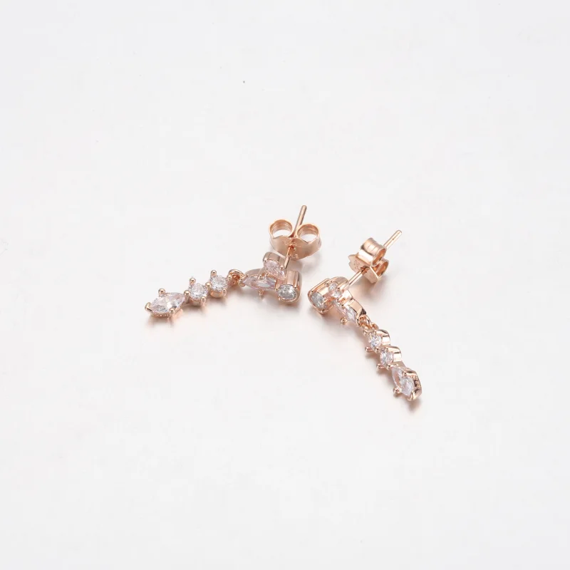 (image for) PANDORA Sparkling Herbarium Cluster Drop Earrings - 282404C01 - View 4