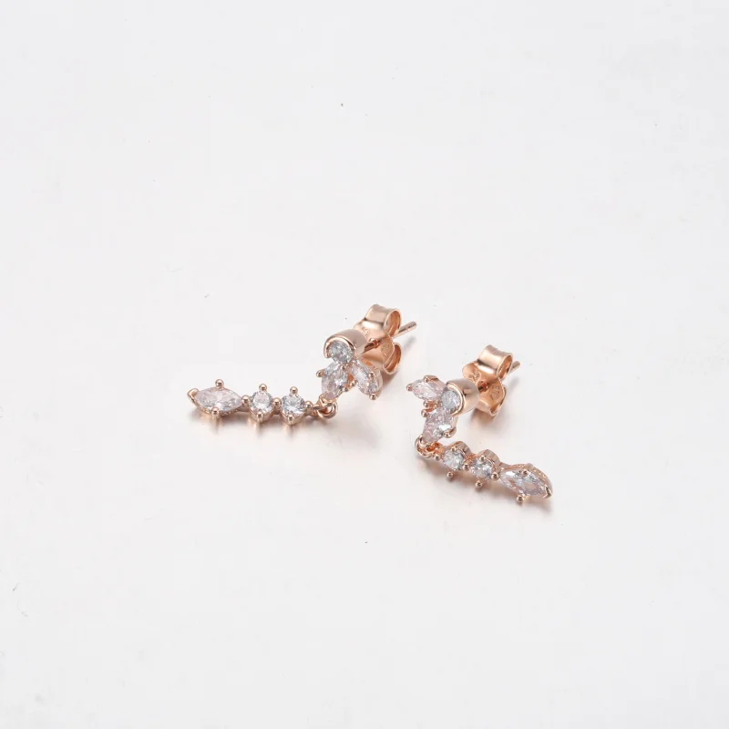 (image for) PANDORA Sparkling Herbarium Cluster Drop Earrings - 282404C01 - View 6