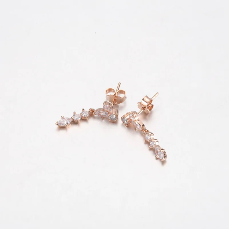 (image for) PANDORA Sparkling Herbarium Cluster Drop Earrings - 282404C01 - View 7