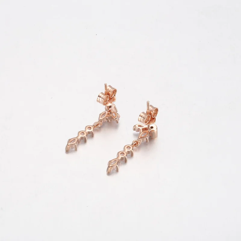 (image for) PANDORA Sparkling Herbarium Cluster Drop Earrings - 282404C01 - View 8