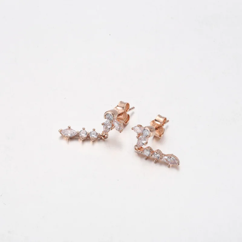 (image for) PANDORA Sparkling Herbarium Cluster Drop Earrings - 282404C01 - View 9
