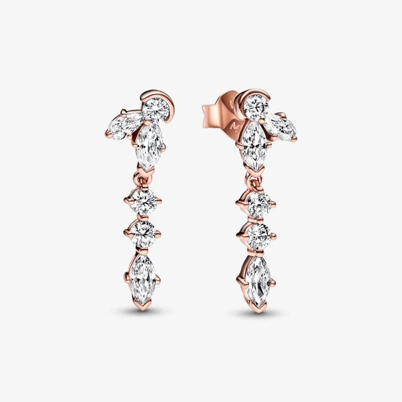 (image for) PANDORA Sparkling Herbarium Cluster Drop Earrings - 282404C01 - Product Image